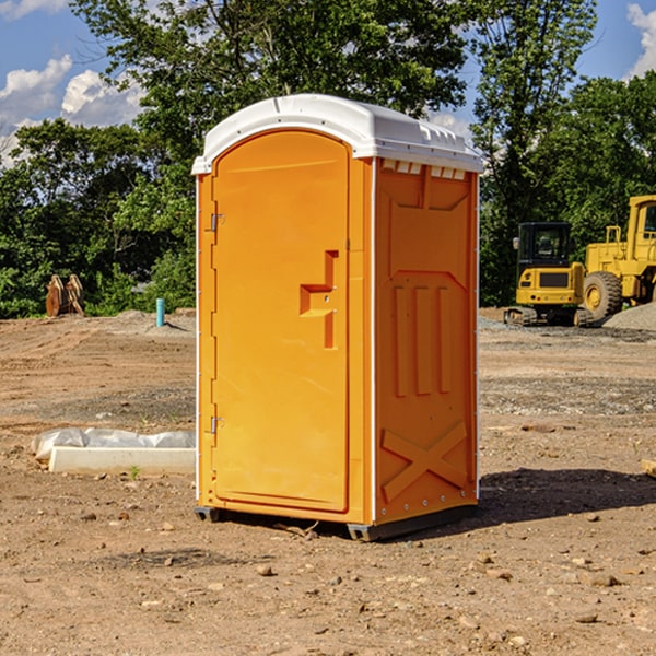 how often are the portable restrooms cleaned and serviced during a rental period in Lublin